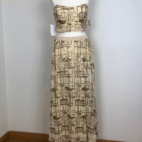 Free People X En Saison Romi Embellished Midi-Skirt and Top Set Size M - Picture 8 of 8